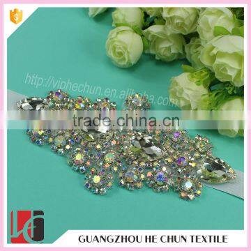 HC-7505-1 Hechun Iron-on AB Crystal Bead Wedding Bride Sash photo-5