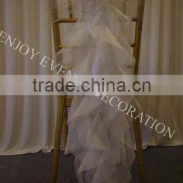 YHC#123 fancy organza curly chair sash polyester banquet wedding wholesale cheap chiavari cover                        
                                                Quality Choice