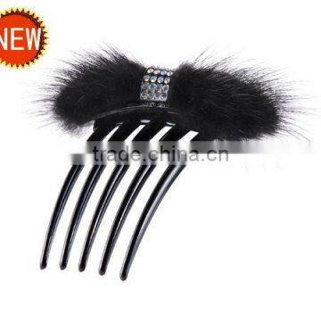 Fashion fur rhinestone Insert Comb