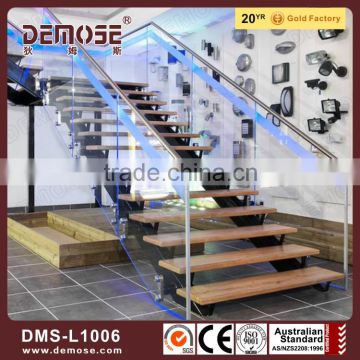 automatic led stair lighting glass treads floating stairs