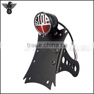 Motorcycle Horizontal Vertical Custom License Plate with Classic STOP Light