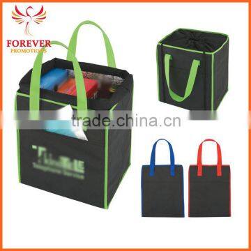 2016 New Design Handled Non-woven Shopper Tote Bag With Front Pocket And Drawstring Closure