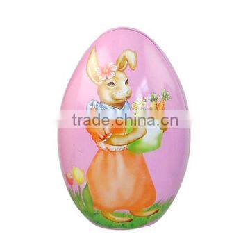 2016 Cute Egg Shape Metal Candy Tin Box Easter Gift Tin Can photo-3
