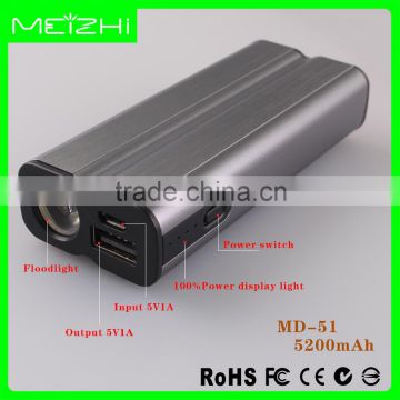 Metal private label slim power bank 6000mah