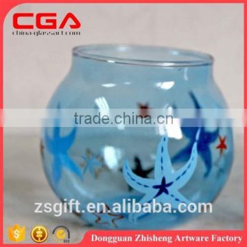 Dongguan factory produce colorful hand-made glass candle holders for christmas decoration