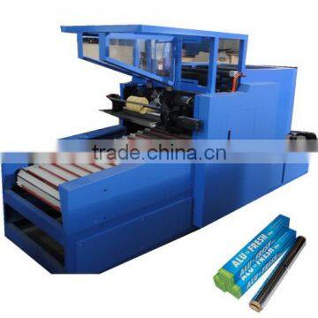 Automatic aluminum foil rewinding and cutting machine