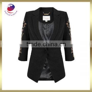 ladies embroidered coats black fashion style