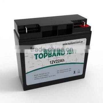 TOPBAND New Arrival Bluetooth LiFePO4 battery 12V 22AH for golf trolley