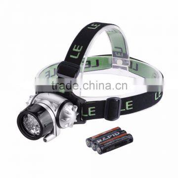 AAA battery powered LED Headlamp 18 White LED and 2 Red LED 4 Brightness Level Choice