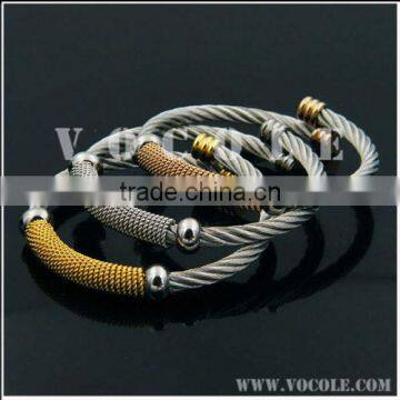 Cuff thin coil design stainless steel women bracelet factory wholesale