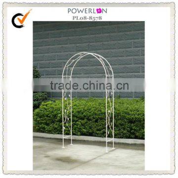 Popular elegant white High Quality Design Wrough Iron Arch For Backyard