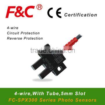 U photoelectric Sensor, Bubble Detection, Position Detection, FC-SPX306 series 2M 4-Wire PUR cable, NPN/PNP Offered.
