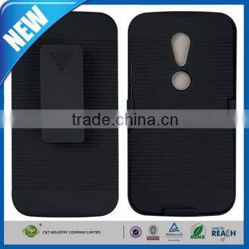 C&T Rubberized Kickstand Hard Plastic Combo For Moto G 2nd Gen Case, For Moto G2 Holster case