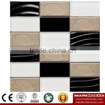 IMARK Electroplated Color Glass Mix Ceramic Mosaic Tiles (IXGC8-068) for back splash mosaic wall art