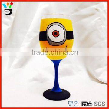 Promotional gifts animated image stem wine glass hand painted