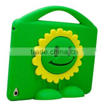 2016 New China Wholesale Sun Flower Cute Kids Proof Shock Absorber Silicone Tablet Bumper Case Cover With Stand / Handle photo-1