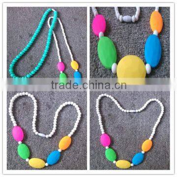 Teething Necklace Chic BPA Free baby chewable silicone bead necklace,silicone beads necklace,chewable silicone nursing necklace