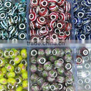 Red Brass Rhinestones Beads