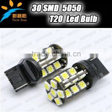 30pcs 5050SMD auto car led bulbs canbus T20 led fog lamp tail light parking stop back up lights