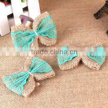 ribbon bow for gift pack/jute ribbon bow/handmade hair ribbon bow