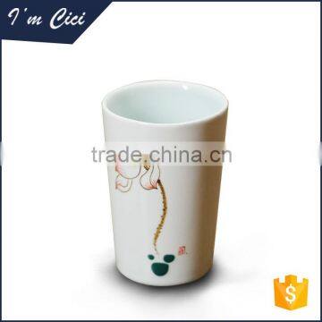 White color ceramic coffee and tea travel mug CC-C011