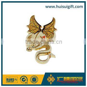 wholesale promotional fashionable glitter zinc alloy badges and lapel pins