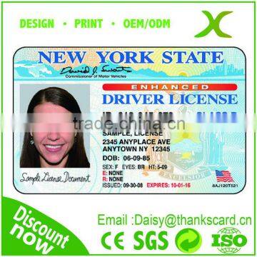 Free Sample..!!! preprinted license card/printing id card