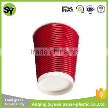 12oz disposable ripple wall paper coffee cup from Anqing