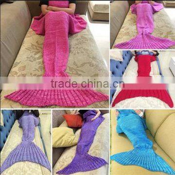 New design Knitting Mermaid Tail Blanket / sofa mermaid blanket / Warm Soft Sleep blanket