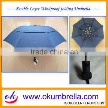 Windproof Auto open&close three folding umbrella for promotion