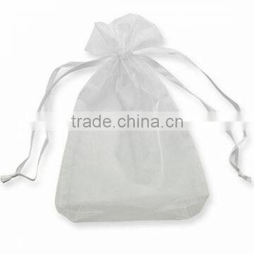 White Wedding Gift Organza Drawstring Bag From China