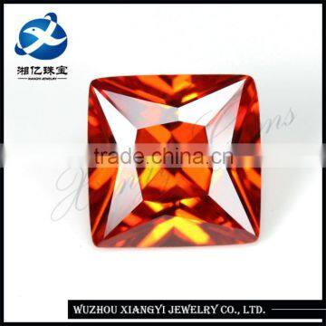 Square princess cut orange CZ Cubic Zirconia gemstones