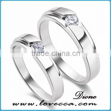 Silver Wedding Jewelry Bijoux Ring for Couple