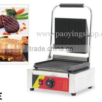 Commercial Use Non-stick 220v Electric Ribbed Plate Contact Panini Grill photo-1