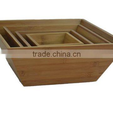 DT012/Good Quality Cheap Square Bamboo Bowl, Bamboo Salad Bowl Set for Kitchen Accessories photo-3