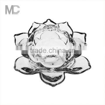 Lotus Style Luxury Decorative Tealight Glass Candle Holder