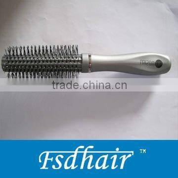 round plastic hair comb with V style nylon pins