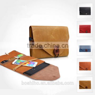 Multi-functional genuine leather tablet pad case