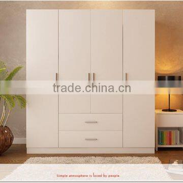 Modern four door and two drawer bedroom wardrobe designs