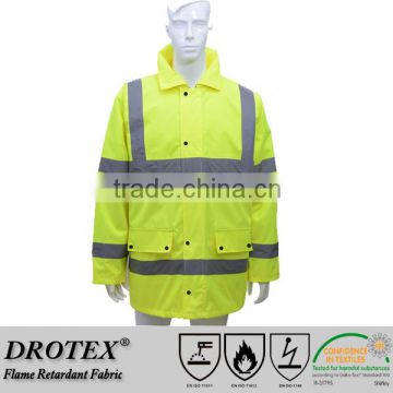 Lightweight PVC High Visibility yellow Waterproof Rain Jackets