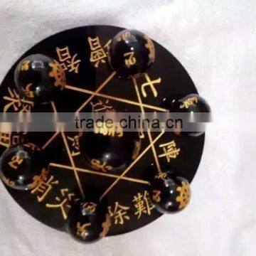 Natural Obsidian Stones Spheres Seven Star Ball Array Geomantic Furnishing photo-3