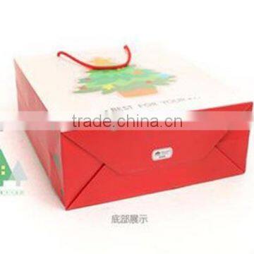 Hot Sale Full Color Christmas Gift Bag Designs With Handles for Promotion
