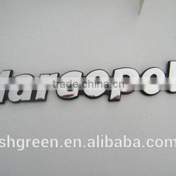 Shiny siliver metal brand name tag for lady's bag