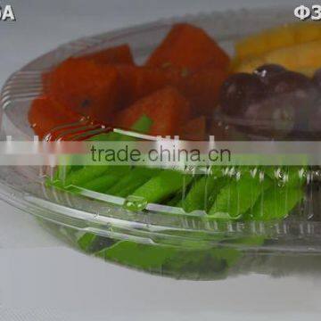 Cheap Disposable 6 Compartment Fruit Packing Plastic Plates