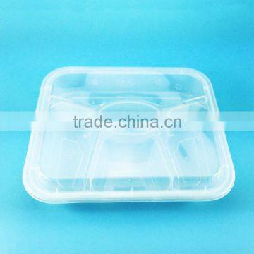 7 Divided Disposable Black Tray Lunch Box With Divider Plastic PP Microwave Safe Lunch Food Box photo-2