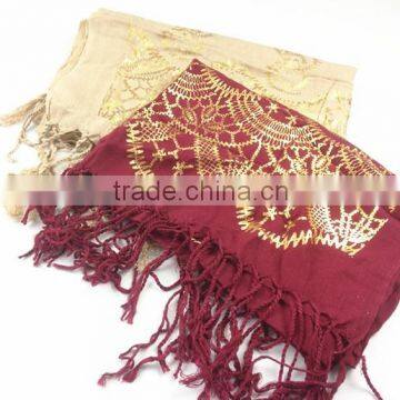 2015 new cheap glittering viscose shawl