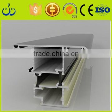 Aluminum window section profiles in wood grain powder coating