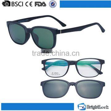 2016 Wholesale optical glasses with clip-on sunshades lenses