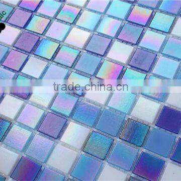 SMH20 Blue Mix Square Mosaic Pattern Glass Mosaic Swimming Pool Bottom Tiles photo-3