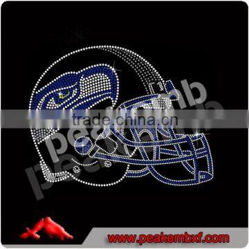 Seahawks Helmet iron on rhinestone transfers Wholesale Custom Applique